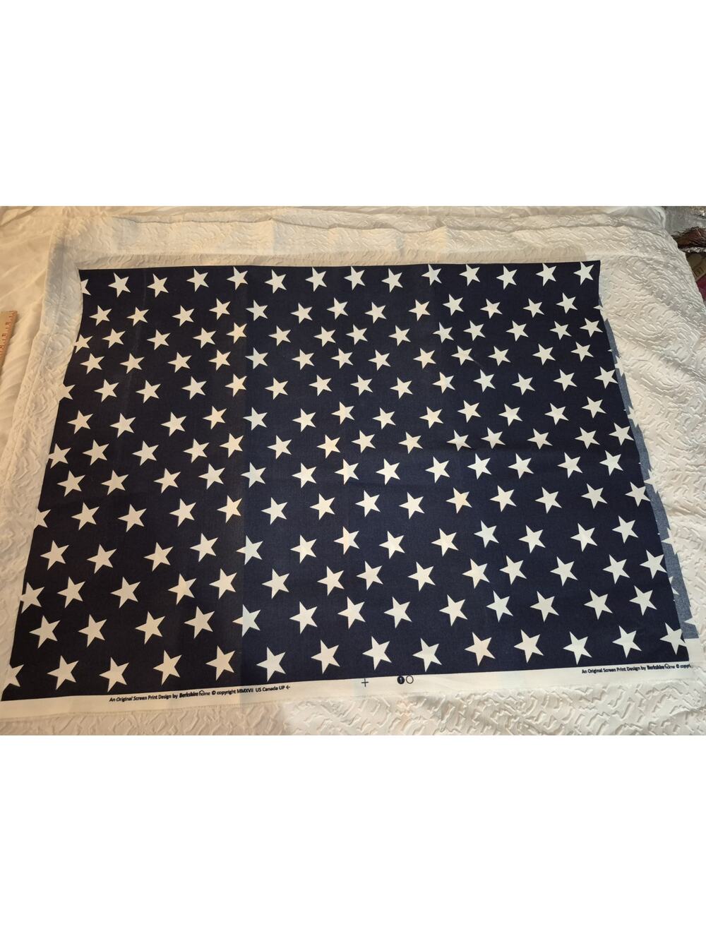 💥 BERKSHIRE HOME Flagstar Navy Blue Stars Flag Print Outdoor Fabric 36" X 54"